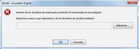 nenhum driver de leitora de smart cards conhecido foi encontrado|Shodô não encontra certificado A3 .